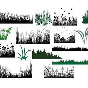 Grass silhouette, grass clipart, botanical clip art, grass svg, nature silhouette, grass dxf, PNG SVG eps dxf files Buy 2 Get 1 FREE