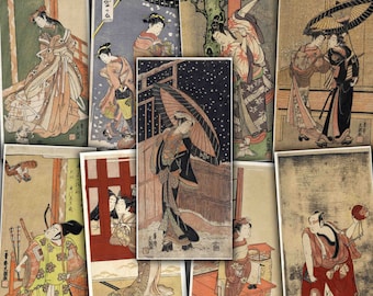 Japanese Ukiyo-e Illustration Art Prints: Oriental Home Decor (Digital Download)