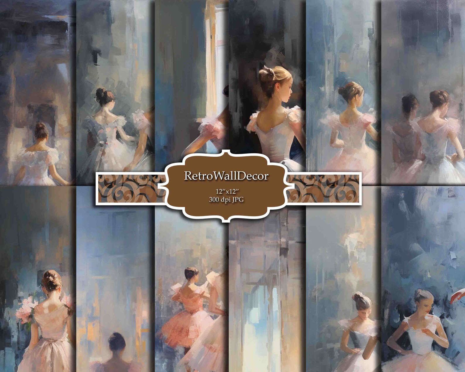Watercolor Ballet Digital Paper: Ballerina Backgrounds (JPG) (digital ...