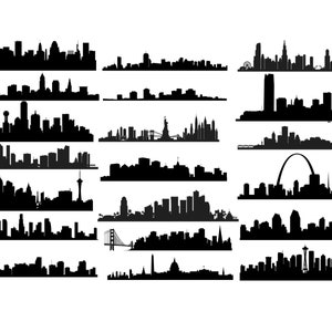 US City Skyline svg, Skyline svg, City Scape, Città degli Stati Uniti, New York svg, Clip art Skylines, Vettore Skylines, Metropolis svg Acquista 2 e ricevi 1 GRATIS