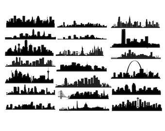 US City Skyline svg, Skyline svg, City Scape, US Cities, New York svg, Skylines clip art, Skylines vector, Metropolis svg Buy 2 Get 1 FREE