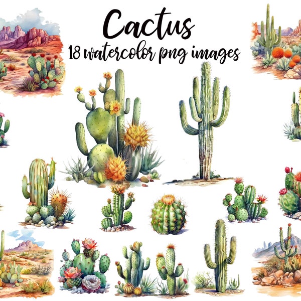 Cactus clipart, Cactus watercolor, Cactus set clipart, Desert clipart, Cactus illustration, Cactus image, Cactus poster Buy 2 Get 1 FREE