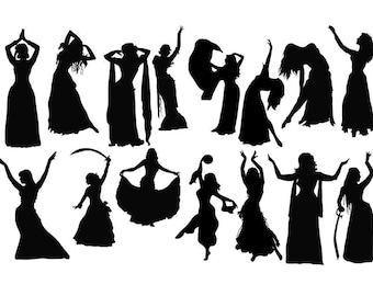Belly Dance SVG: Oriental Dancer Silhouette, Arabic Cut File