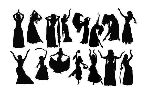 Belly dance svg Oriental dance svg Dancer silhouette Dance