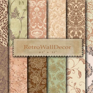 Alte Tapete, Damast Hintergrund, digitaler Damast, Vintage Papiere, Vintage Damast, Damastmuster, rustikales Papier 8.5x11 Kaufen 2 erhalten 1 GRATIS