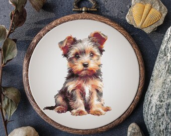 Kit De Broderie Crewel Vintage - Yorkie Yorkshire Terrier - Neuf Scellé