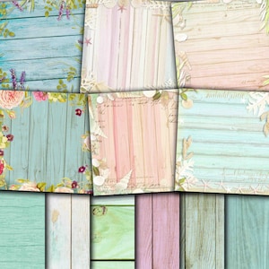 Papel digital de madera, fondo de madera, textura de madera desgastada, papel de madera rústica, fondo de madera Papel de madera shabby chic 12x12 Compre 2 y obtenga 1 GRATIS