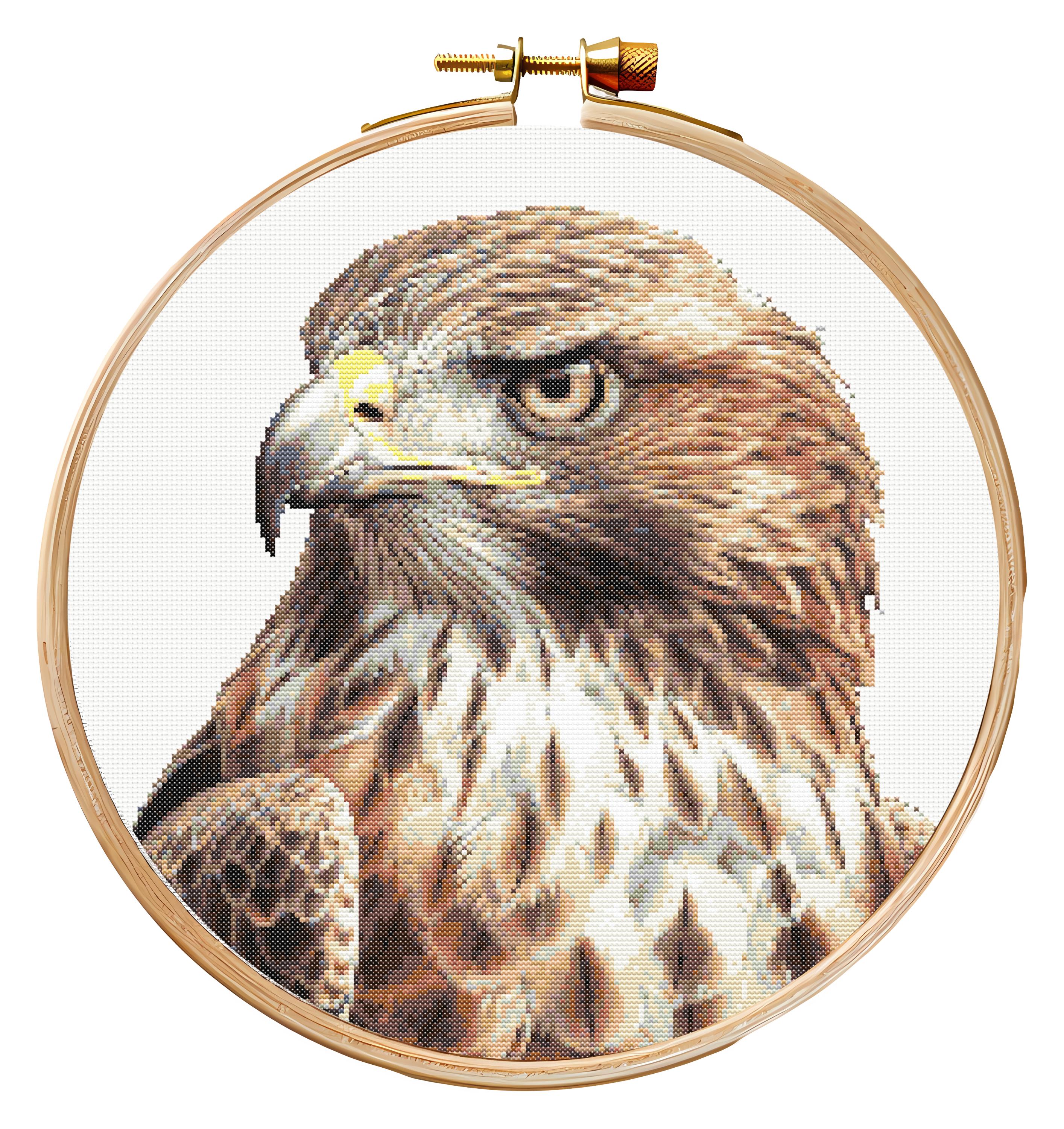 クロスステッチ タカ 鷹 完成品