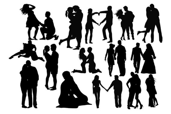 Paar Silhouette Figuren, schwarz, Paar, Paar Clipart png