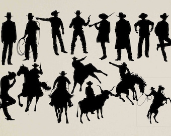 Cowboy Silhouette, Cowboy Clipart, Сowboy svg, Wild west silhouette, Horse Svg, Cowboy Silhouette, Western svg Buy 2 Get 1 FREE