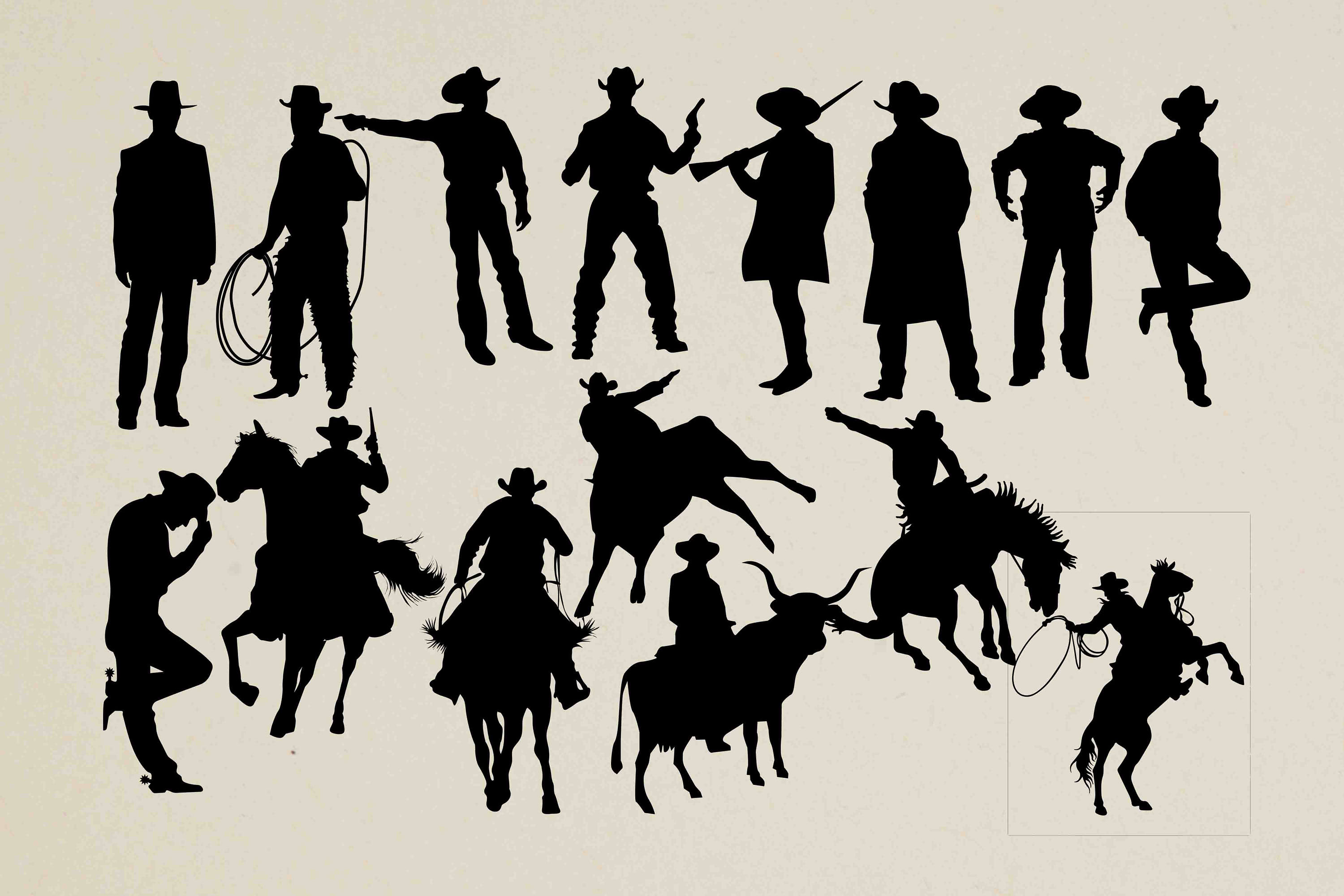 Download Cowboy Silhouette Cowboy Clipart Сowboy svg Wild west | Etsy