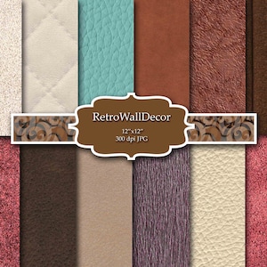 Digital leather, leather textures, leather backgrounds, distressed brown leather, Shabby chic leather, Paper 12x12 Buy 2 Get 1 FREE
