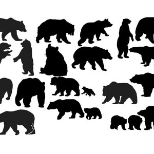 Bär Silhouette, Bär Clipart, Tier Clip Art, Wildtier-Silhouette, Bär Bild, Bär Illustration, Bär SVG, Bär DXF kaufen 2 erhalten 1 KOSTENLOS