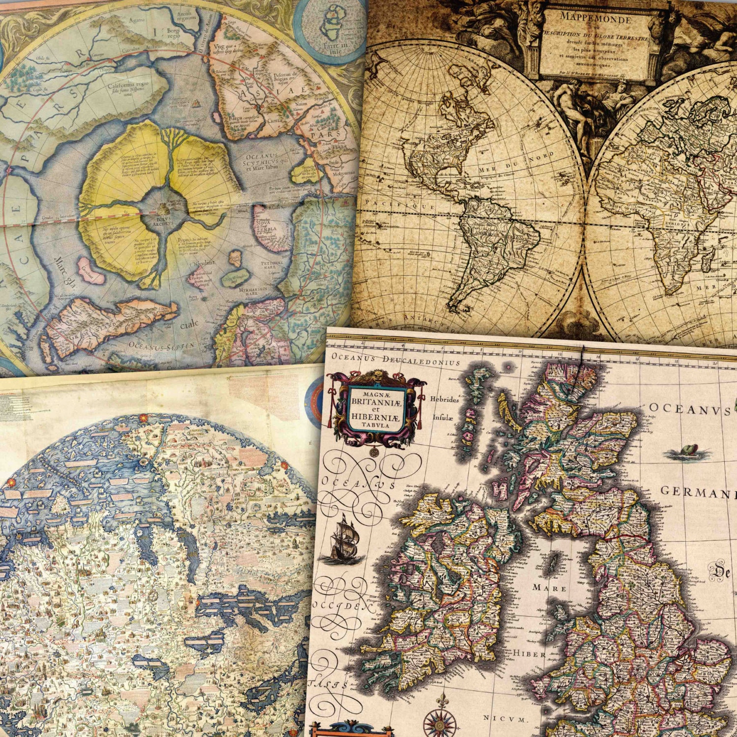 Vintage Maps Digital Paper Vintage and Antique Maps of Etsy