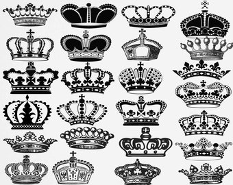 Crown Clip Art Crown Silhouette Clip Art Digital Crowns Clip Art Black Crowns  Royal Crown Clipart Scrapbook Embellishment Buy 2 Get 1 FREE