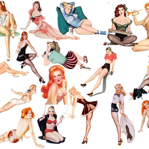 Pin Up Girls Clipart 50s Image 1950s Retro Pin Up Retro clipart Retro Images vintage ephemera 1950s Lifestyle Buy 2 Get 1 FREE