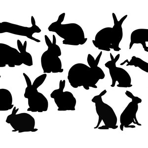 Silhouette de lapin, clipart lapin, clipart animal, silhouette animale, image de lapin, lapin SVG, svg de lapin, vecteur de lapin Achetez-en 2, obtenez-en 1 gratuit