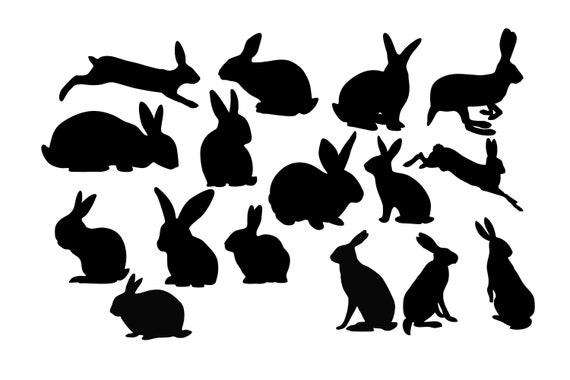 Download Rabbit Silhouette Rabbit Clipart Animal Clip Art Animal Etsy