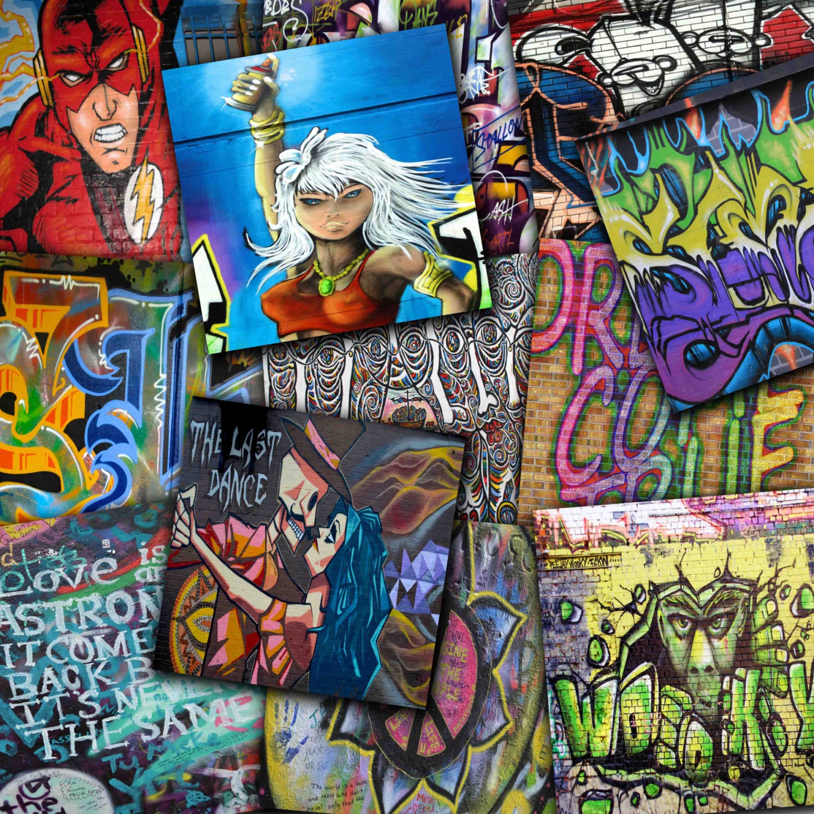 Graffiti Digital Papers Graffiti Art Street Art Graffiti | Etsy