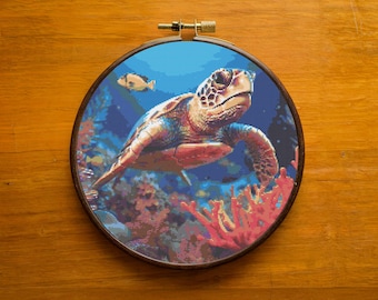 Sea Turtle Cross Stitch Pattern, Home Decor (PDF Pattern)