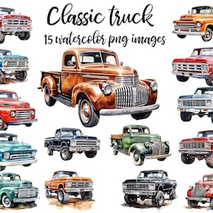 Classic truck, Monster truck, Truck clipart, truck watercolor, truck image, monster truck png, truck poster, truck PNG Buy 2 Get 1 FREE