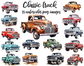 Classic truck, Monster truck, Truck clipart, truck watercolor, truck image, monster truck png, truck poster, truck PNG Buy 2 Get 1 FREE