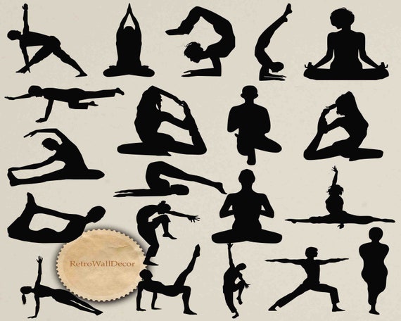 Download Yoga Silhouette Workout Silhouette Yoga Svg Fitness Clip Etsy