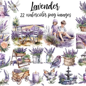 Lavender clipart, Lavender watercolor, Lavender set clipart, Lavender image, Lavender illustration, Lavender nursery Buy 2 Get 1 FREE