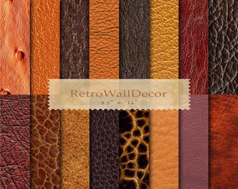 Digital leather, leather textures, leather background, brown leather, Leather Scrapbook,  leather pattern 8.5x11 Buy 2 Get 1 FREE