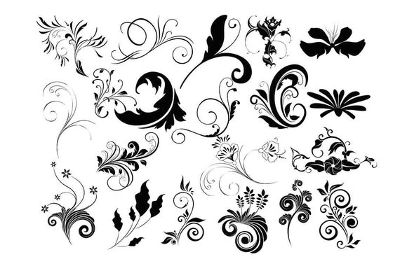 Download Ornament Svg Ornament Clipart Divider Silhouette Flourish Etsy