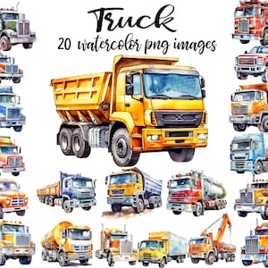 Truck clipart, truck watercolor, truck image, vehicle watercolor, truck poster, truck PNG, truck nursery truck illustration Buy 2 Get 1 FREE