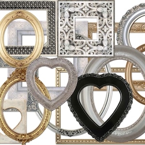 Digitale frame, Vintage Zilveren Frames, Vintage Frames, Frames clipart, Shabby vintage, Zilveren frame, Vintage Clip Art Koop 2 Get 1 GRATIS