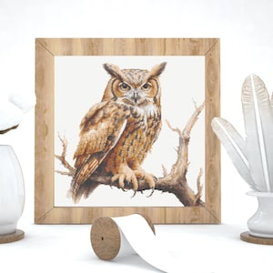 Owl Cross Stitch Pattern PDF, Beautiful Owl Design for Home Decor, Owl Cross Stitch Hand Embroidery, Instant Download