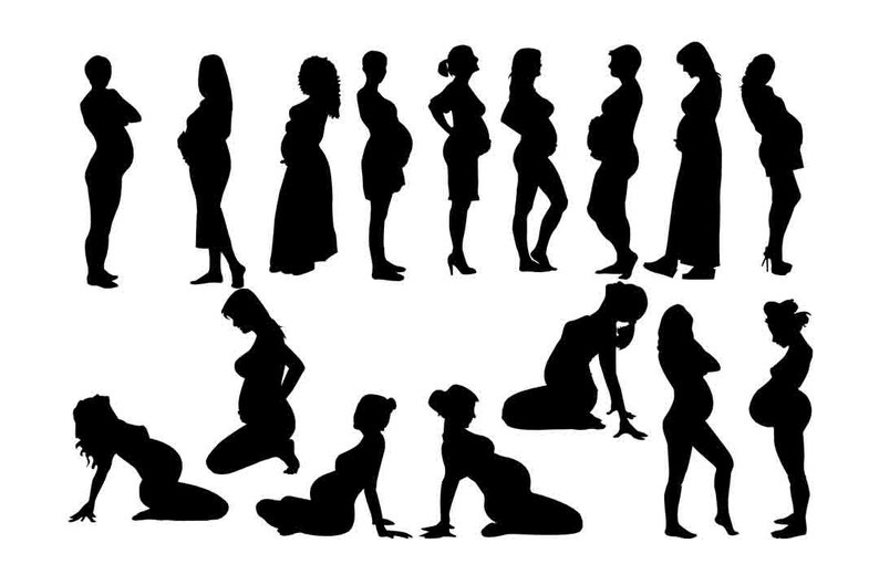 Download Woman Silhouette Pregnant woman svg pregnant girl svg | Etsy