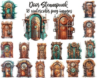 Steampunk door PNG clipart, Junk journal door, Fantasy house illustration, Fairy house Buy 2 Get 1 FREE