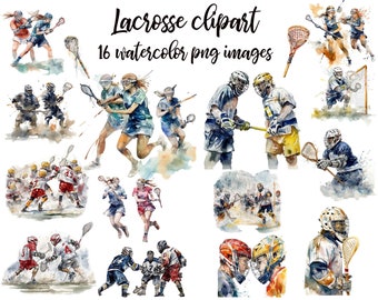 Lacrosse Watercolor Clipart, Perfect for Scrapbooking and Crafting, Unique Gift for Sports EnthusiastBuy 2 Get 1 FREE