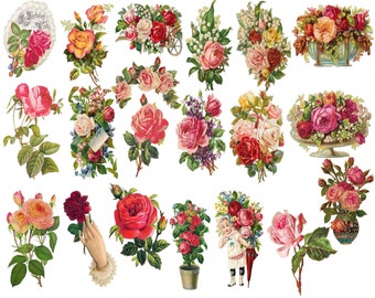 Vintage Rose Clipart: Victorian Floral Graphics (Digital Download)