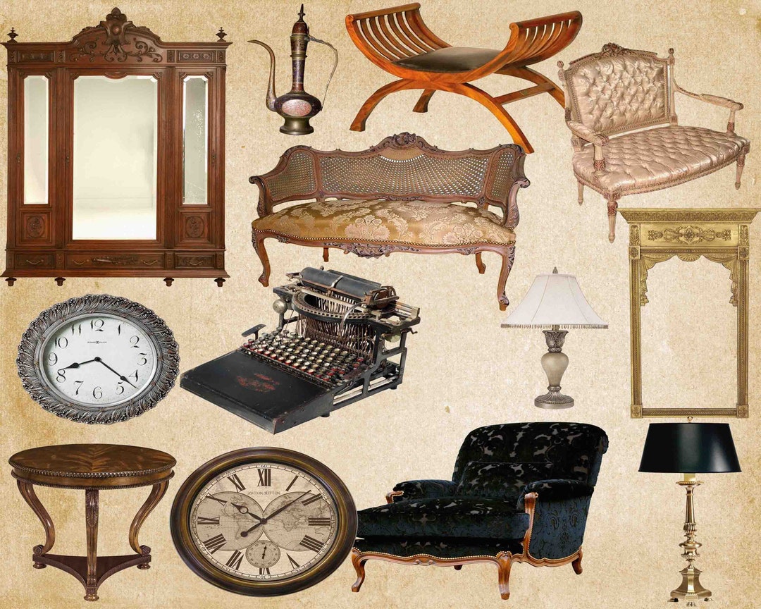 Furniture Clipart, Furniture Clip Art, Vintage Funiture, Antique