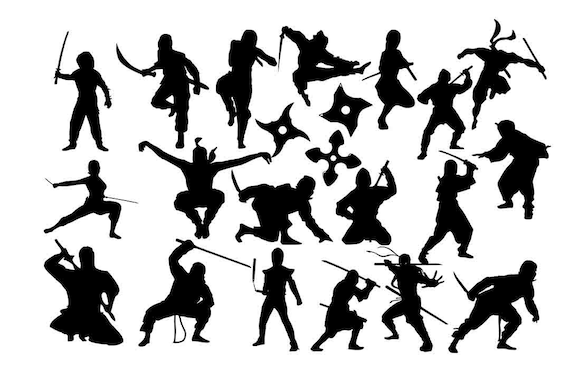 Download Ninja Silhouette Ninja Clipart Ninja Svg Ninja Dxf Ninja Etsy