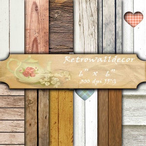 Papel digital de madera, fondo de madera, textura de madera estresada, papel rústico de madera, telón de fondo de madera Papel de madera shabby chic 6x6 Comprar 2 Obtener 1 GRATIS