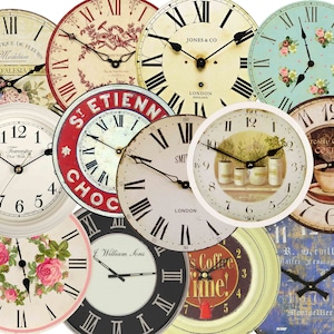 Uhr Gesichter Clipart, zum sofortigen Download, für DIY-Projekte, ideales Geschenk für HandwerkerKaufen Sie 2 und erhalten Sie 1 GRATIS