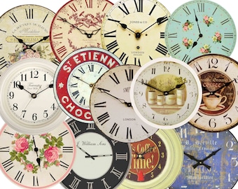 Cadrans de montre Horloges de dessin animé montrant différents cadrans