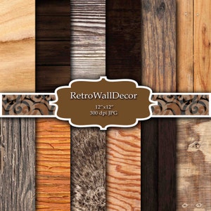 Papel digital de madera, fondo de madera, textura de madera desgastada, papel de madera rústica, fondo de madera Papel de madera shabby chic 12x12 Compre 2 y obtenga 1 GRATIS