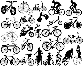 Vintage Bicycle SVG Bundle: Bike Silhouette Clipart (Digital Download)