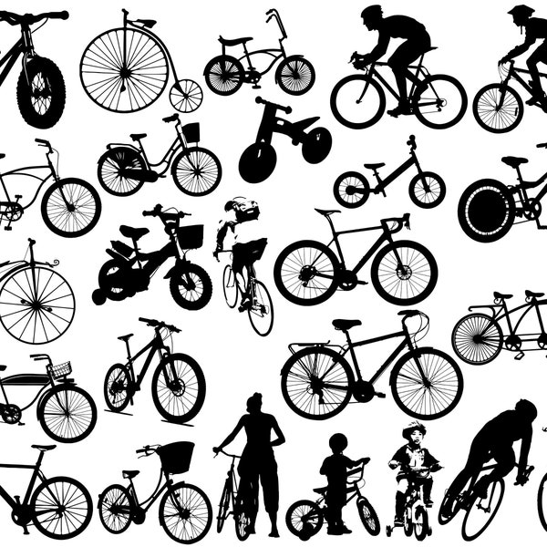 Bicycle Silhouette, Bicycle ClipArt, Bicycle SVG, Vintage Bicycle svg, Bike svg, Bicycle cut file, Bicycle cricut  Buy 2 Get 1 FREE