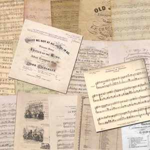 Music Digital Paper, Music Sheets Paper, Old music sheet, Vintage Handwriting, Vintage paper, distressed paper, aged paper Buy 2 Get 1 FREE
