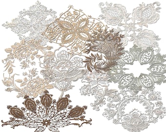 Doily Clipart: Shabby Chic Lace, Vintage Pattern (Digital Download)