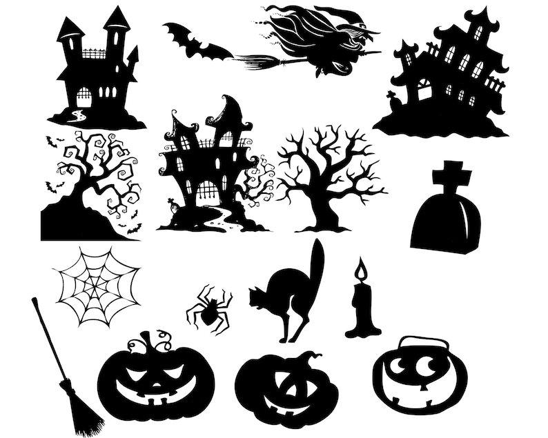 Download Halloween Clipart Halloween Clip Art Halloween Silhouette | Etsy