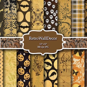 Halloween Digital Paper, Halloween paper, Halloween scrapbook, Halloween background, Halloween Pattern, Halloween printable Buy 2 Get 1 FREE