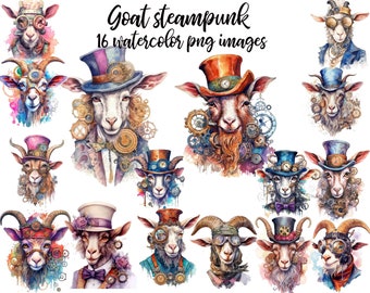 Unique Steampunk Goat Clipart, Ideal for DIY Projects, Perfect Gift for Steampunk and Art Lovers Buy 2 Get 1 FREE
